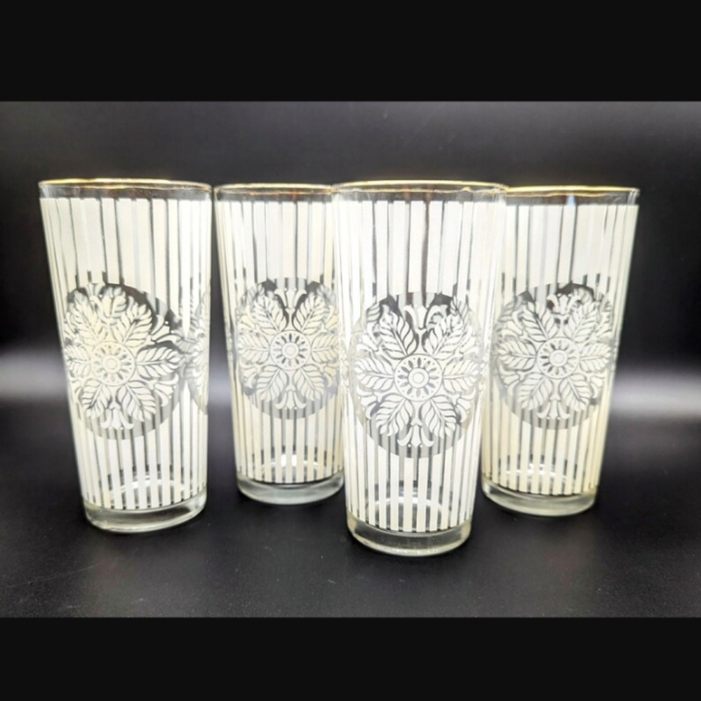 Set of four, Libbey 1960s Glass 9 oz. tumblers